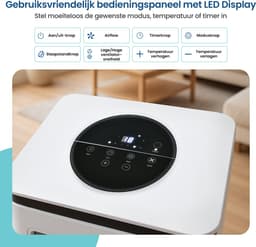 Gologi 3-in-1 Mobiele Airco - Aircooler met Wifi en App - 9.000 BTU/h - Met Raamafdichtingskit - Inclusief Afstandsbediening – Geschikt voor Slaapkamer - Wit — thumbnail 9