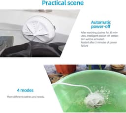 IBBO Shop - Mini Wasmachine - 2kg Wascapaciteit - Camping Wasmachine en Vaatwasser - Mini Wasmachine met Centrifuge - Kleine Wasmachine - Kleine Vaatwassers - Handwasmachine - Voor Kleine Was — thumbnail 3