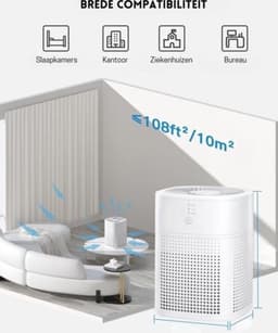 StayPowered Luchtreiniger - Aromatherapie en Stille Werking voor een Gezonde Slaapomgeving - 3in1 Filtersysteem - 360° Luchtinlaat - Nachtmodus - Eenvoudige Bediening - Geschikt voor Kleine Ruimtes - Zwart - Levering Sneller dan Aangegeven! — thumbnail 3