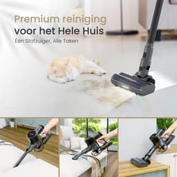 Vapore Steelstofzuiger Draadloos - 47 Minuten Accuduur - 350W - Snoerloze Stofzuiger - Stofzuiger Zonder Zak - Op Accu - Vacuum Cleaner - Kruimeldief - Draadloze Steelstofzuiger - Zwart — thumbnail 5