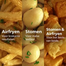 Philips 5000 Series Dual Basket Airfryer - NA551/00 - Stoomfunctie - Dubbele Mand - 9L - Tot 6 Personen — thumbnail 4