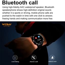 WizBay Premium Select® 1.43inch AMOLED Screen Smartwatch Dames Heren - Android en iOS - Bluetooth Call - 02 Zuurstof - Bloedruk - Dynamic Hartslag & Slaap Monitor - Message - Magnetic Laden - Smartwatches - Zilver met rvs Zilveren Band — thumbnail 21
