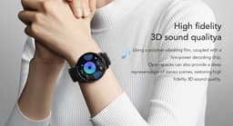 Knobbout 1.28 inch ultradunne smartwatch met gezond heidsmonitoring, sporttracking, muziekbediening, persoonlijke wijzerplaat, bluetooth bellen - - zwart staal+siliconen horlogeband — thumbnail 11