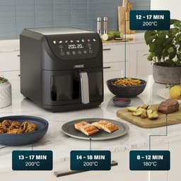 Princess 182257 SlimFry Airfryer - 8 L capaciteit - Doorzichtig kijkvenster - Digitaal touchscreen - 8 voorgeprogrammeerde instellingen - Compact design - 2000 W — thumbnail 11