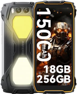 Blackview BV7300 - Robuuste Smartphone - 18GB RAM - 256GB - 15000mAh - Dual 4G LTE - Dual 800LM Campingverlichting - Android 14 - IP68 Waterdicht - 6580mAh - NFC - GPS - Geel — thumbnail 1