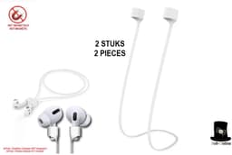Bob Online - 2 Stuks - Witte Oordopje Silicone Lanyards niet magnetisch - 2 Pieces - White Airpod Lanyards Silicone — thumbnail 1
