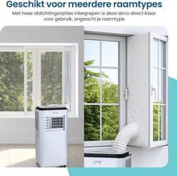 Gologi 3-in-1 Mobiele Airco - Aircooler met Wifi en App - 9.000 BTU/h - Met Raamafdichtingskit - Inclusief Afstandsbediening – Geschikt voor Slaapkamer - Wit — thumbnail 8