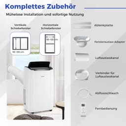 COSTWAY Airconditioning met afvoerslang, 14000BTU, kamergrootte tot 177 m³ (65 ㎡), 4-in-1 mobiele airconditioning, luchtkoeler, verwarming, luchtontvochtiger en ventilator, met auto- en slaapmodus — thumbnail 3