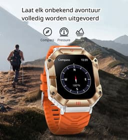 DrPhone ChronoWatchX2 – Robuuste Smartwatch | 2.0" HD | Bluetooth Bellen | Hoogtemeter | IP67 | 100+ Sportmodi - Zwart — thumbnail 7