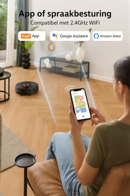 Robotstofzuiger TEENDOW D10Smax met 3 zuigstanden tot 4500Pa, 250 ml watertank, LDS-laserdetectie, app- en Google-assistentbesturing, lange accuduur van 120 minuten, stil (<70dB), en automatische oplading. — thumbnail 6