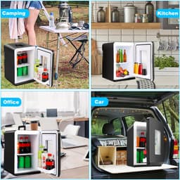 Mobiele Mini koelkast - 15 Liter - Koelen & Verwarmingsfunctie - AC DC 220-240V/12V Auto Aansluiting - 2 in 1 Draagbaar - Zwarte Glazen Deur - Mini Beauty Fridge - Skincare, Medicijnen, Eten, Drinken — thumbnail 7