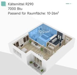 3-in-1 Mobiele airco - 7000 BTU - Draagbare airconditioner - 3-in-1 koelen, ventilator en luchtontvochtiger - voor 10-26 m² - met afstandsbediening en 24-uurs timer - 2 snelheidsniveaus - wit — thumbnail 6