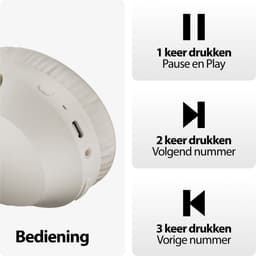 Draadloze Bluetooth Koptelefoon met Bass-Boost Functie - Bluetooth 5.3 - 60 Uur Batterij - Headset met Microfoon Noise Cancelling - Koptelefoon met draad modus - Equalizer App - Beige — thumbnail 9