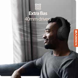 Draadloze Bluetooth Koptelefoon met Bass-Boost Functie - Bluetooth 5.3 - 60 Uur Batterij - Headset met Microfoon Noise Cancelling - Koptelefoon met draad modus - Equalizer App - Zwart — thumbnail 7