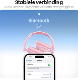 Xssive WKH02 Koptelefoon Kinderen - Bluetooth 5.4 - Kinder Koptelefoon Draadloos, Microfoon & Volumebegrenzing - Vanaf 2 jaar - Verstelbaar - Roze — thumbnail 2