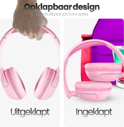 Xssive WKH02 Koptelefoon Kinderen - Bluetooth 5.4 - Kinder Koptelefoon Draadloos, Microfoon & Volumebegrenzing - Vanaf 2 jaar - Verstelbaar - Roze — thumbnail 4