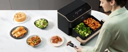 Cosori Twinfry Dubbele Airfryer XXL - met 100 stuks bakpapier - Heteluchtfriteuse 10 liter - Twee kookvakken of 1 MegaZone - 6 Programma's - Boven- en Onderwarmte - Dual Zone Technologie — thumbnail 6