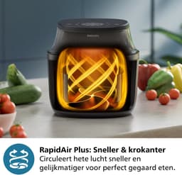 Philips 3000 Series Airfryer - NA331/00 - Kijkvenster - RapidAir Plus - 6.2L - Tot 5 Personen - Zwart — thumbnail 5