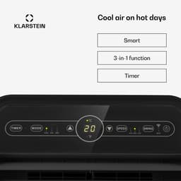 Klarstein mobiele airconditioner met luchtafvoerslang, 4-in-1 airconditioner met ventilator, luchtontvochtiger & nachtmodus, kleine & draagbare airconditioner voor thuis & op kantoor, app-bediening, 12000 BTU,1 kW voor 59 m² - Afstandsbediening — thumbnail 11