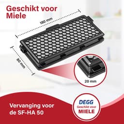 DEGG® – HEPA Koolstoffilter Geschikt voor Miele – Vervangt SF-HA 50 / Active AirClean 50 – Voor Complete C3, C2, S8, S6, S5, S4 – 3 STUK(S) — thumbnail 5