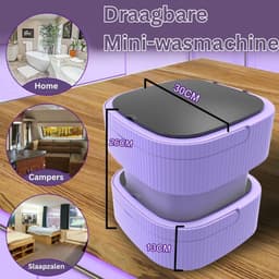 Mini Wasmachine met Centrifuge - Voor Kleine Wasgoed - Meerdere Programma's - Paars — thumbnail 3
