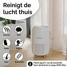 Øvaal Luchtreiniger - Air Purifier - met vervangbaar HEPA13 Filter + koolstoffilter - 250 m³/u - Helpt tegen stof, huisstofmijt, hooikoorts en allergie - Slaapstand en Automatische Stand - Luchtkwaliteit Indicator — thumbnail 3