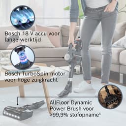 Bosch Unlimited 7 – Steelstofzuiger Draadloos 220W – Draadloze Stofzuiger – Op Accu – Zonder Zak – BBS711W — thumbnail 5