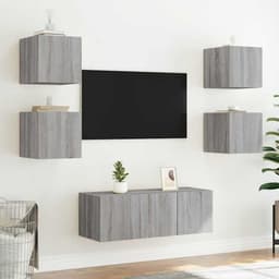 Zwevend TV Meubel met LED Verlichting - Wandkast voor Media & Apparatuur — thumbnail 2