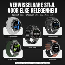 Siltcon® Vortex GPS Smartwatch Heren en Dames - Sport Horloge - Horloge Heren - Stappenteller - Hartslagmeter - Saturatiemeter - Belfunctie - 200+ Sportmodi - Kompas - Zaklamp - Waterdicht - AMOLED - Geschikt voor iOS/Android - 5 Bandjes — thumbnail 12