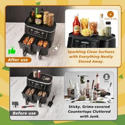 Ninja AF400EU AF500EU AF451EU DZ401 Siliconen Accessoire Heteluchtfriteuse voor Ninja Foodi Max Dubbele Zone 9,5 L-10,4 L, Siliconen Opbergmat voor Heteluchtfriteuse — thumbnail 4