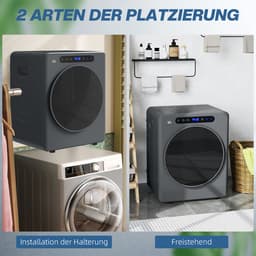 HOMCOM Wasdroger Roestvrij staal, ABS 49L x 43B x 61H cm Grijs — thumbnail 8