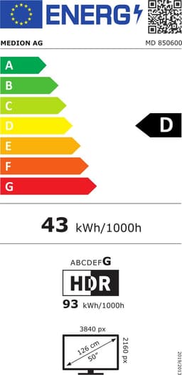 MEDION 125,7 cm (50 inch) QLED TV (Smart-TV, Dolby Vision HDR, VIDAA Store, Netflix, Prime Video, Disney+, DAZN, Paramount+, DTS X, Dolby Atmos, PVR, Bluetooth), MD 850600 — thumbnail 2