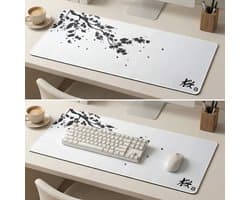 Grote Muismat 80x30 | Gaming Muismat | Wit | XXL | Antislip | Desktop Mat | Computer Mat | Sakura Japans