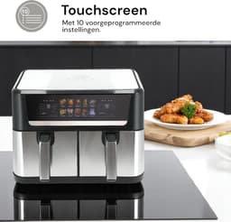 airfryer – 12Liter – 2800W – Heteluchtfriteuse – Dubbele Airfryer – 10 Programma’s – PFAS-Vrij – Royal Swiss® — thumbnail 8