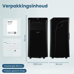 Auronic Mobiele Airco - 10.000 BTU - 4-in-1 - Airconditioning met 2 Raamafdichtingskits - Ventilator - Ontvochtiger - Tot 25m² - Zwart — thumbnail 8