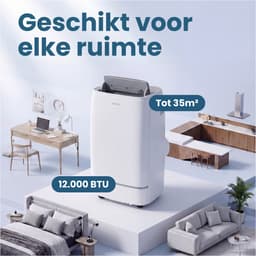 Auronic Mobiele Airco - 12.000 BTU - 4-in-1 - Airconditioning met 2 Raamafdichtingskits - Ventilator - Ontvochtiger - Tot 35m² - Wit — thumbnail 4