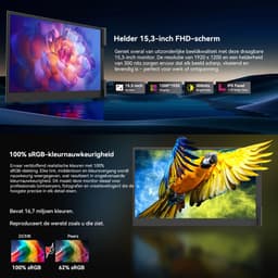 Blackview SCM8 Draagbare Monitor 15,3" 1920×1200 100% sRGB | Extra Laptopscherm 13-17,3" | Uitbreidingsscherm Plug & Play | Geschikt voor PC, Xbox, PS4/5, Switch | Grijs — thumbnail 10