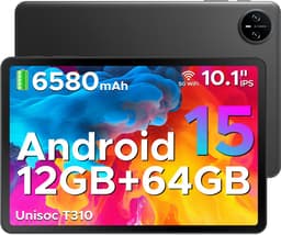 DOOGEE TAB A9 - Tablet - Android 15 - 12GB RAM + 64GB ROM（2TB/TF） - 10 Inch - 6580 mAh - 5G WiFi - Tablet Unisoc T310 - Dubbele Luidspreker - 3,5 mm aansluiting - Face ID - Zwart — thumbnail 1