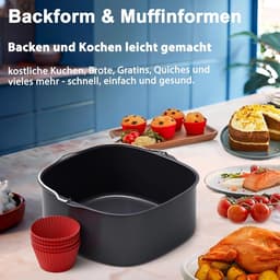Accessoires Heteluchtfriteuse Gescht voor Philips Airfryer 3000-5000 Serie 9L, Opvouwbare Siliconenvorm Herbruikbare Ovenschaal voor Philips Dual Basket Airfryer NA350/NA550 9L — thumbnail 2