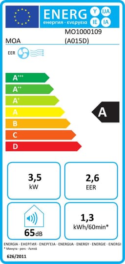 MOA Mobiele Airco - 12.000 BTU - 3-in-1 - Met Afstandbediening - Tot 35m² - Airconditioner met Ontvochtigingsfunctie - Raamafdichtingskit - Zwart — thumbnail 2