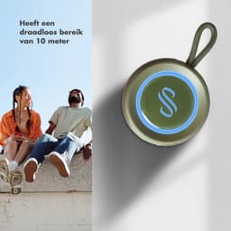 Selencia Bluetooth speaker - Draadloze Party Speaker - Waterdichte Muziek Box - Army Green — thumbnail 4