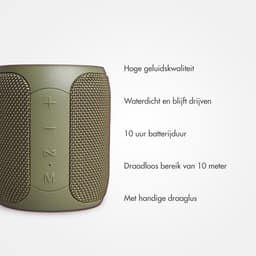 Selencia Bluetooth speaker - Draadloze Party Speaker - Waterdichte Muziek Box - Army Green — thumbnail 2