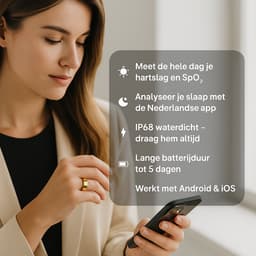 SyncGear Smart Ring - Slimme Ring voor Dames Met Oplaadcase – Stappenteller - Activity Tracker - SpO2 - Zonder Abonnementskosten - IP68 Waterdicht - Nederlandse App - Maat 7 (Europese Maat 54) - Kleur: Rose Goud — thumbnail 6