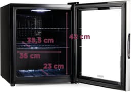 PRIMO PR178BC Drankkoelkast - Minibar - Mini Koelkast - Glazen deur - 46L - D - Zwart — thumbnail 4