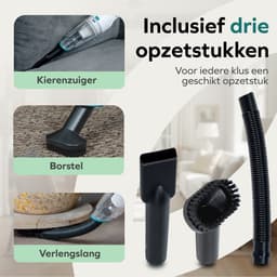 Wellewares - Kruimelzuiger Snoerloos - Handstofzuiger Draadloos - Nat en Droog Zuigen - Groen Wit — thumbnail 9