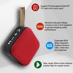 Mini Wireless Speaker - Draagbare Mini Bluetooth Speaker - Draadloze Luidspreker Waterdichte Stereo Sound Draadloze Luidspreker - Met Handvat - 4.2 Bluetooth Speaker - Geschikt voor feesten, thuis, buiten, reizen - Rood — thumbnail 4