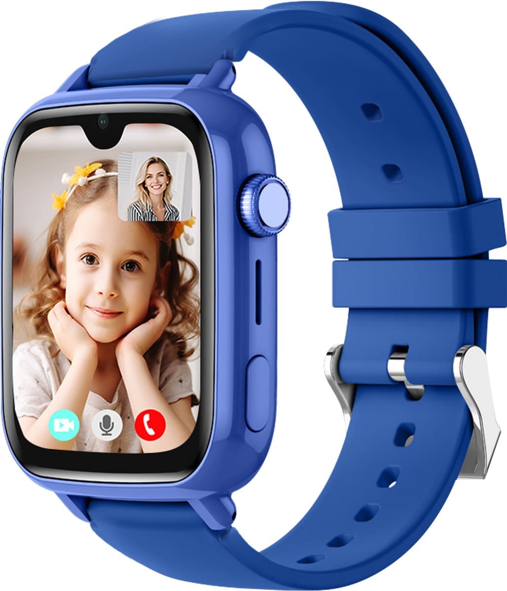 Protectly® GPS Horloge Kind Met Simkaart - 4G - SOS Knop - Smartwatch Kinderen - GPS Tracker Kind - Kinder Smartwatch - Videobellen - HD Camera - Whatsapp en SMS - Elke polsmaat - Incl. Simkaart — afbeelding 1