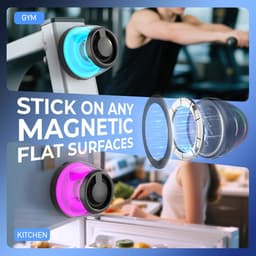 Magnetische Bluetooth Speaker - Draagbare Mini Bluetooth Speaker Met Telefoonhouder - 3.5 Uur Batterijduur & 5W Luidspreker - Met TWS En RGB Verlichting - Ondersteunt TF-Kaart En AUX Invoer - Voor Thuis Kantoor En Onderweg — thumbnail 2