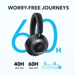 Soundcore Space One Pro by Anker - Draadloze Over-ear Koptelefoon Zwart - Headphones - Active Noise Cancelling, Multipoint Connection, 60 uur Accuduur, Bluetooth 5.3, LDAC, Hi-Res Certified, klein opvouwbaar — thumbnail 9
