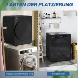 HOMCOM Wasdroger Roestvrij staal, ABS 49L x 43B x 61H cm Zwart — thumbnail 7